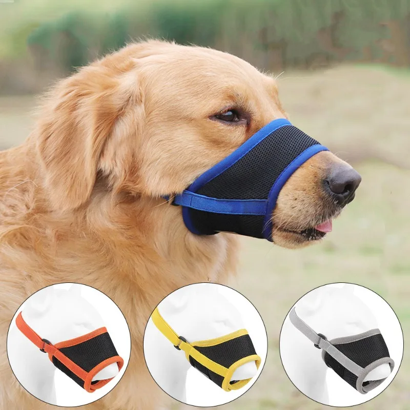 New Pet Mask Anti-barking Anti-bite Dog Muzzle Breathable Mesh Cloth Pet Muzzle Anti-accidental Eating Pet Supplies