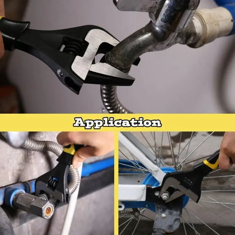 57QF Large Jaw Adjustable Wrenches Stainless Steel Spanner for Various Nut Size High Torque and Grip Alloy Steel Construction