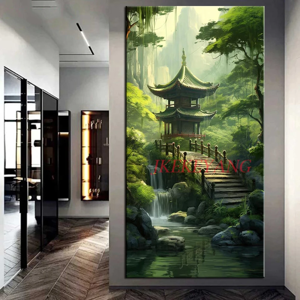 DIY Diamond Painting Cross Stitch Kit Pavilion In The Forest Full Square Diamond Mosaic New Collection 2024 Home Decor Gift