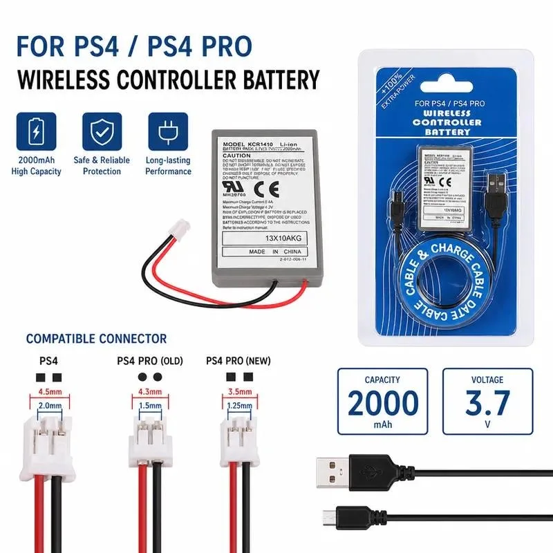 10pcs Factory Direct Wholesale for PS4 Pro Controller Accessories with Built-in Battery Gamepad Handle Replacement Parts