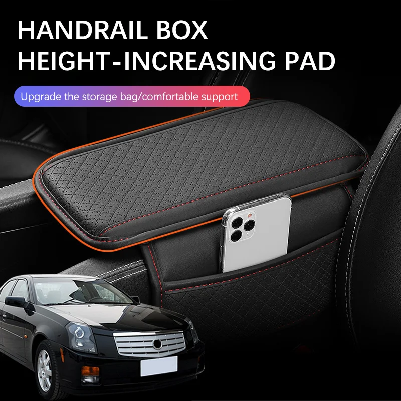 

Car Arm Rest Cushion Center Console Protection Cover Auto Armrest Box Pad Storage Pocket For Cadillac CTS CTS-V