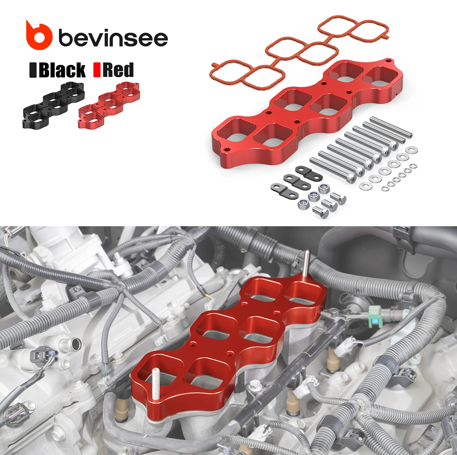 Intake Manifold Adapter Spacer Designed for 1GR-FE (4.0L) V6 Engines, for Toyota FJ Cruiser/4Runner/Tundra, Replace 17111-31200