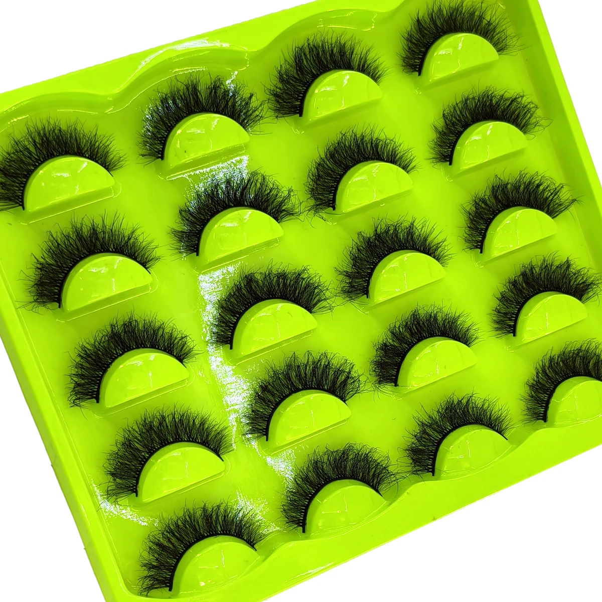 Pestañas Postizas Naturales 7D, Efecto Ojo de Gato, Suaves y Voluminosas, 10 Pares, Estilo Manga, Extensión de Pestañas Naturales, Aspecto de Mink