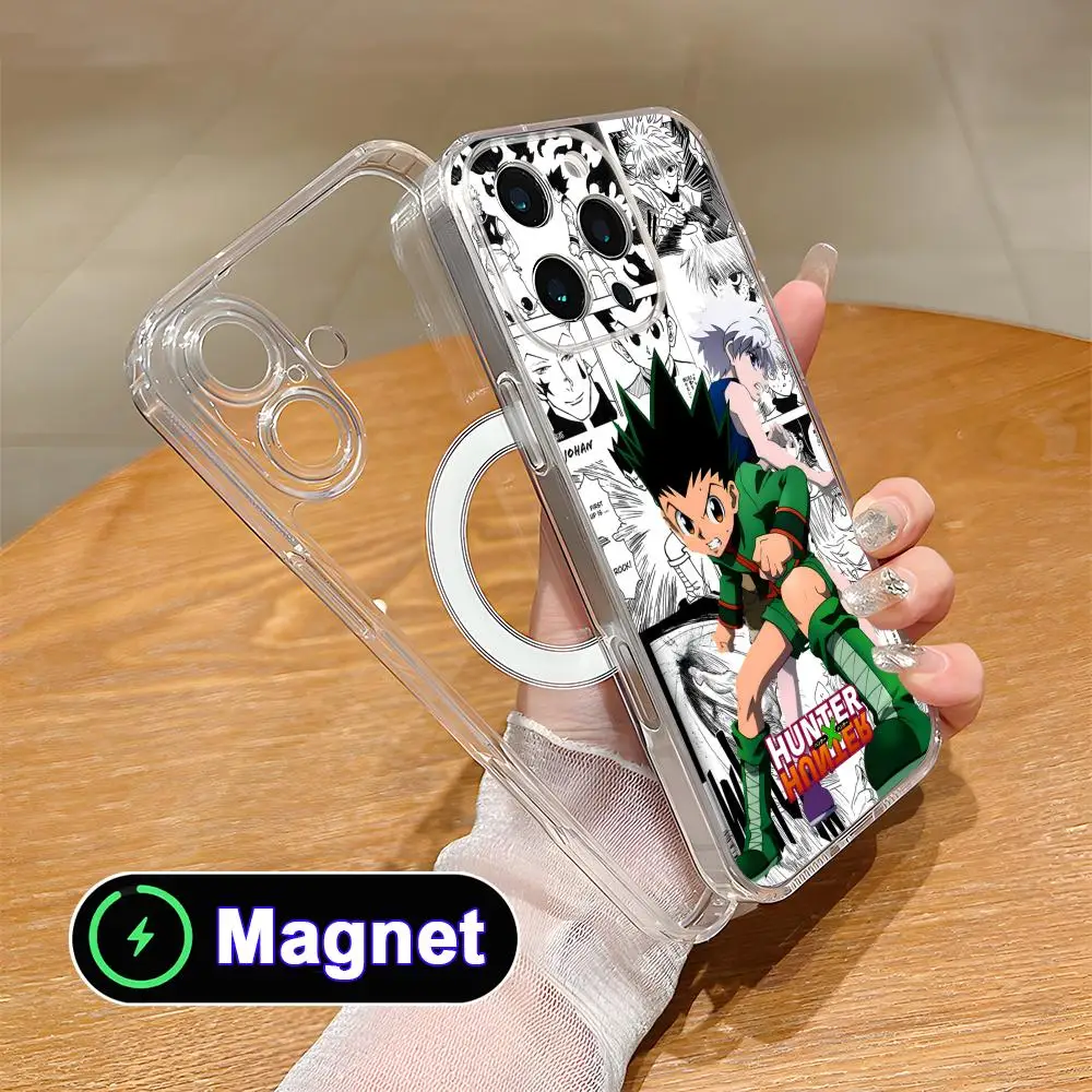 Hunter Gon Phone Case for iPhone 17 16 15 14 13 12 11 Air Pro Max Plus Mini Soft TPU Clear Magsafe Cover