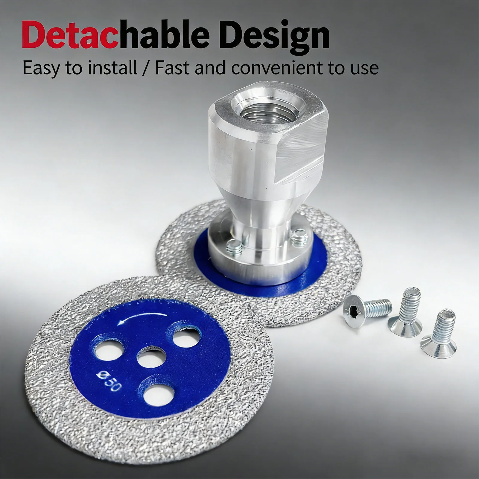 M14 Angle Grinder Cutting Carving Disc With Threaded Flange and Storage Box 50MM Outer Diameter Blue Brazed Diamond Saw Blades