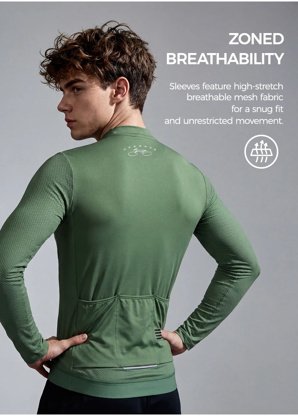 RION Herren-T-Shirt, langärmelig, Sport-Sweatshirt, Fitness, Laufen, Oberteil, Herrenbekleidung, Radfahren, Shirts, Gym, Wandern, Outdoor, Sportbekleidung – Detail 7