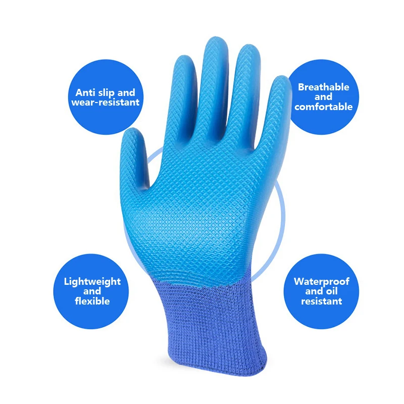 1 Paar rutsch feste Super-Grip-Arbeits handschuhe Wasserdichte, verschleiß feste Garten handschuhe, strap azier fähige, rutsch feste Arbeits schutz handschuhe