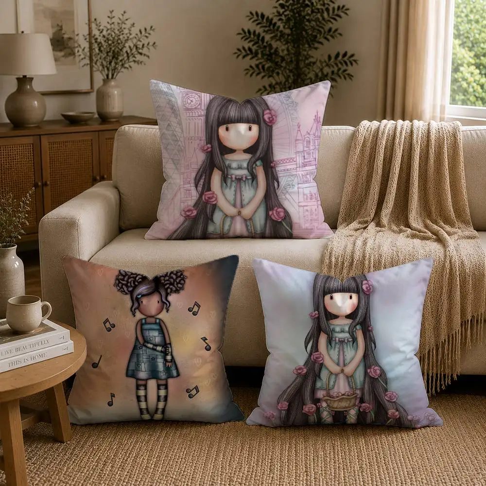 Cute S-Santoro G-Gorjuss Pillow Case for Sofa Living Room Home office Decor Protective Cover