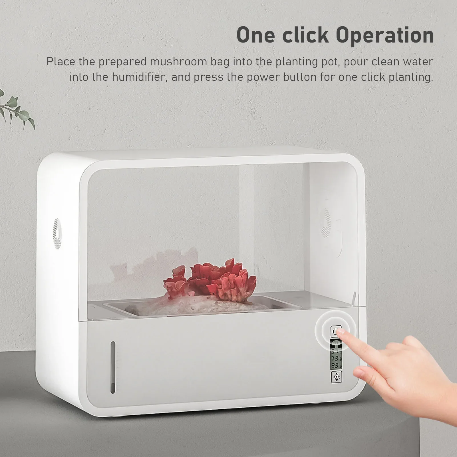 Mushroom Growing Tent Kit Mushroom Growing Tent Smart Soilless Transparent Viewing Automatic LED Lighting Still Air Mushroom Box