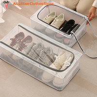 PVC Shoes Storage Bag Dustproof Waterproof Transparent Clothes Storage Box Under The Bed Large Capacity Shoes Storage Rack