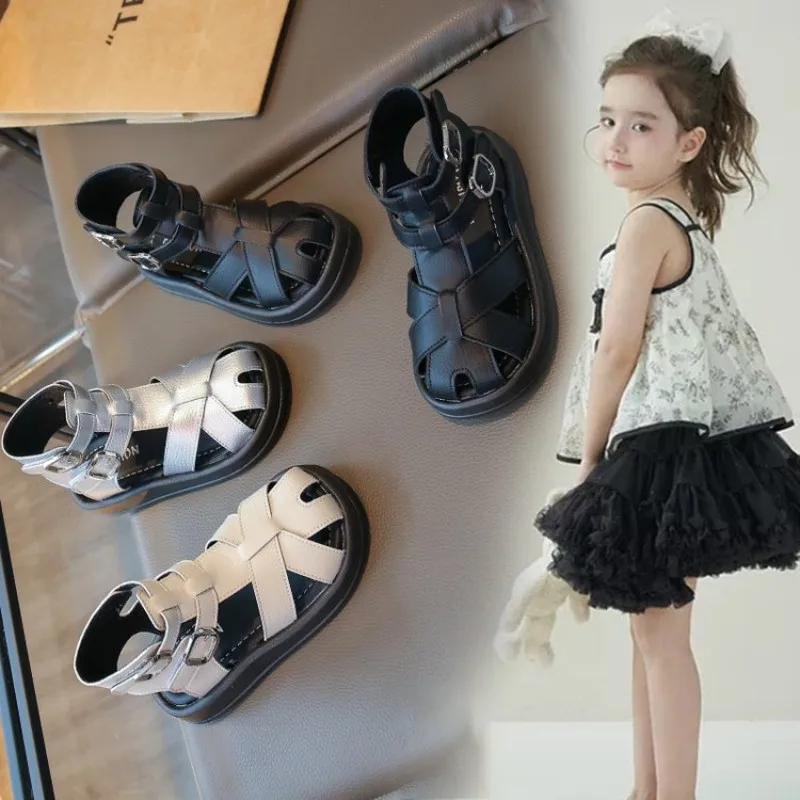 

Детские сандалии для девочек «Принцесса» - Летние римские сандалии 2026 года, нескользящие, высокие, модные, в стиле рыбацких сандалий