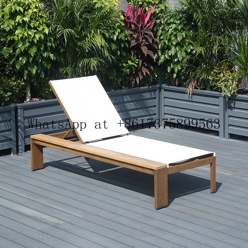Outdoor Pool Chairs Courtyard Sea View Room Aluminum Alloy Beach Bed