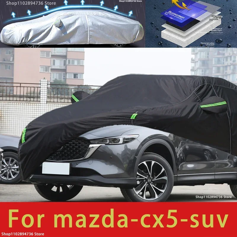 

For Mazda CX5 Fit Outdoor Protection Full Car Covers Snow Cover Sunshade Waterproof Dustproof Exterior black car cover