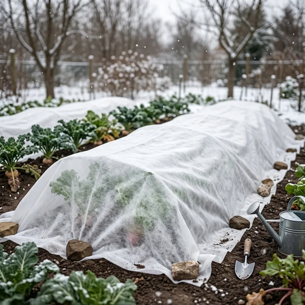Polypropylene Frost Blanket for Garden Beds Offering Thermal Insulation and Weather Resistance Without Compromising Aeration