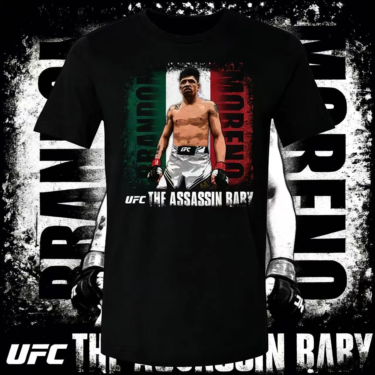 

UFC Player Brandon Moreno Theme 2026, летняя свободная повседневная футболка из чистого хлопка большого размера, подходящая для мужчин и женщин