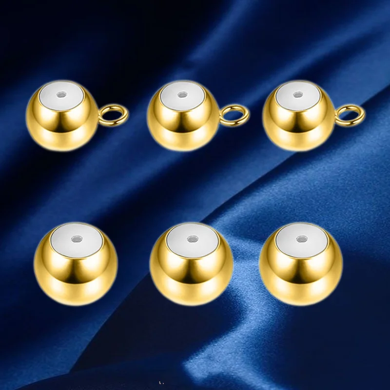 18K Gold Fixed Bead Silicone Needle Chain DIY Pearl Material Accessories Roadway Positioning Bead Barrier Bead Adjustment Ball