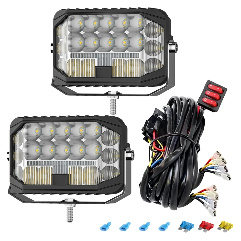 

2 шт. светодиодный светильник 12 В 24 В, рабочий свет для автомобиля, трактора, лодки, грузовика 4X4 4WD, внедорожника, квадроцикла, внедорожника, квадроцикла, светодиодные фары