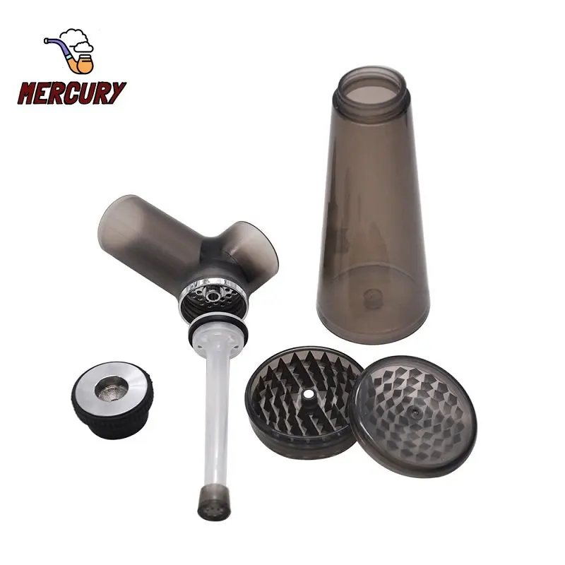 MERCURY 2 In1 Water Smoking Pipe Creative Acrylic Hookah Filter Pipes with Tobacco Grinder Crusher Grass for Smoking Accessories