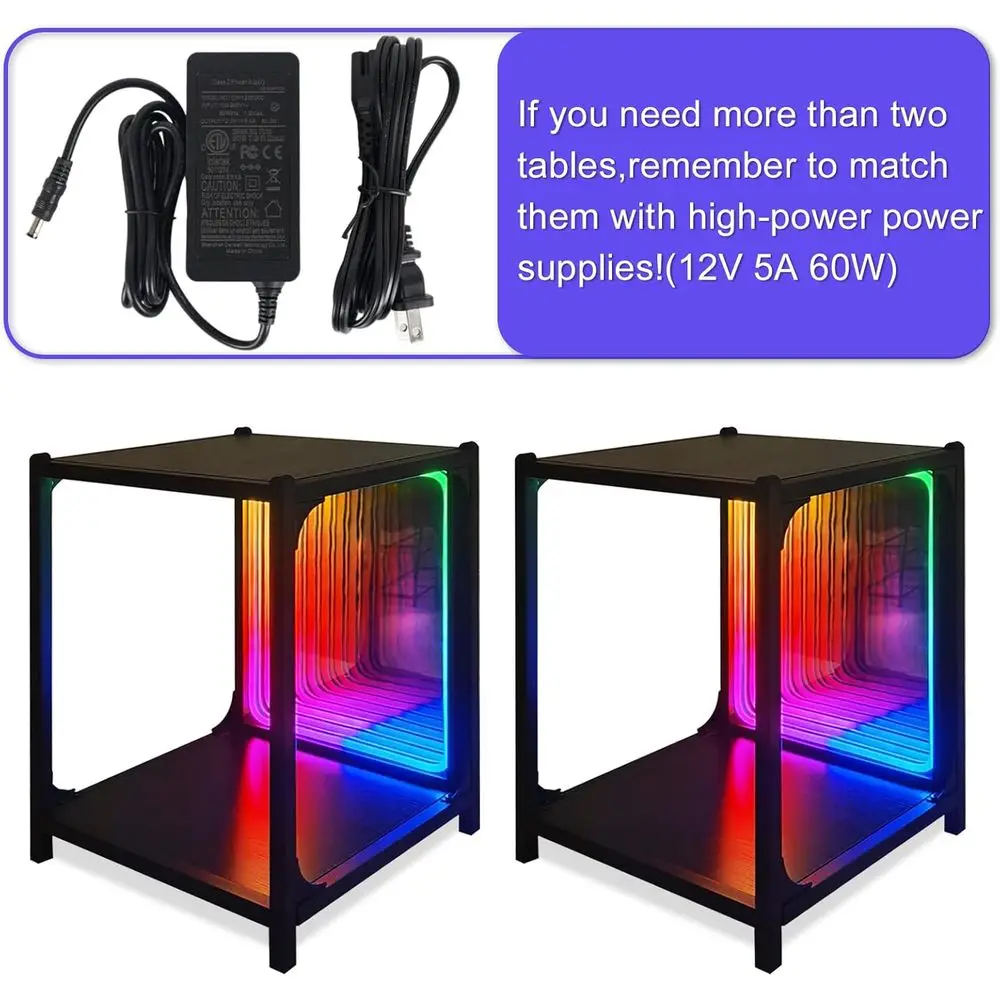 LED Infinity Spiegelleuchte Aufbewahrungsschrank, RGBW verstellbares Farbtemperament für Schlafzimmer/Gaming-Raumdekoration