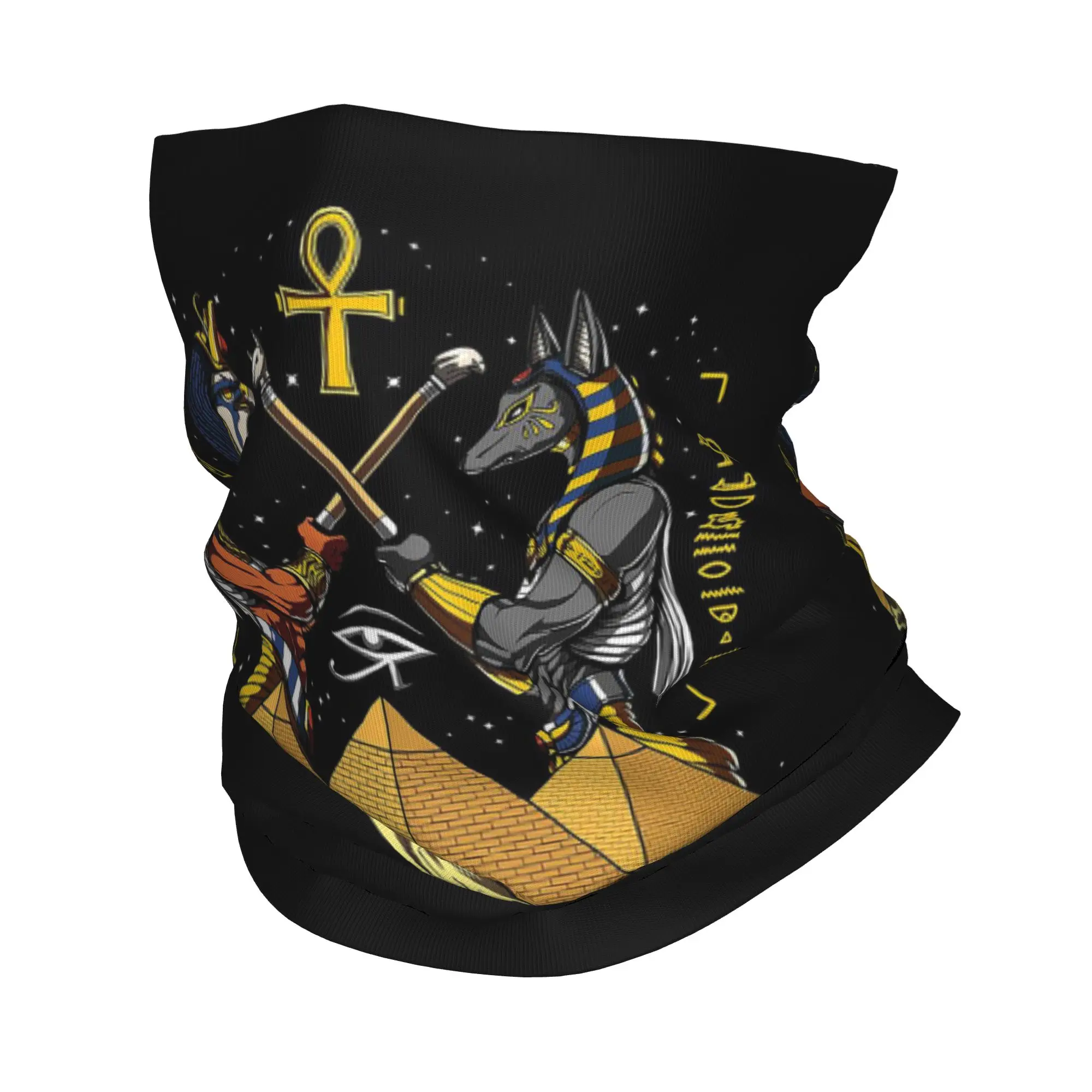 Ancient Egypt God Horus And Anubis Egyptian Pharaoh Bandana Neck Gaiter Printed Mask Scarf Balaclava Outdoor Sports Unisex Adult