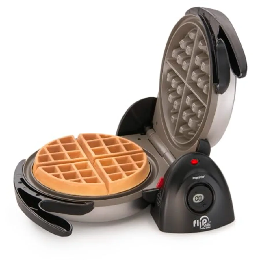 

03510 Ceramic FlipSide Belgian Waffle Maker Nonstick Cool Touch Handles Black