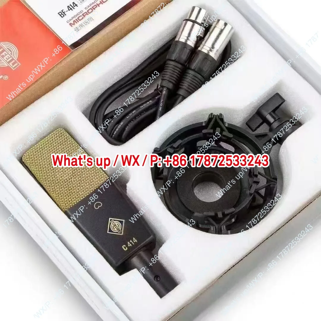 C414 professional 48V capacitor large diaphragm microphone for live karaoke recording, sound card, computer universal microphone