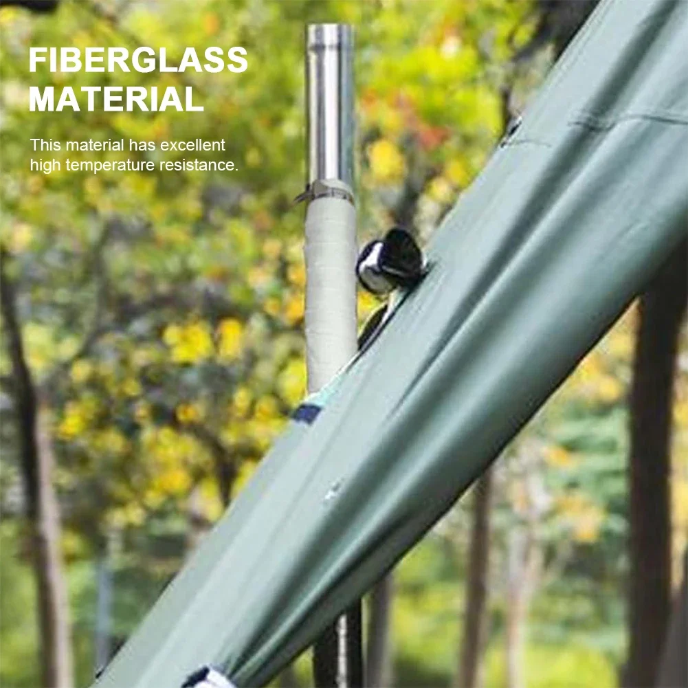 Pelindung Pipa tahan api, bungkus isolasi dengan 2 klem tenda berkemah Pelindung Pipa Anti melepuh pita cerobong asap pelindung saluran