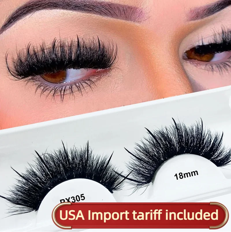 ぬいぐるみのスパイクが付いた柔らかいミンクの髪,メイクベンダー,ウェット,ロング,ナチュラルルック,16mm, 18mm, 25mm