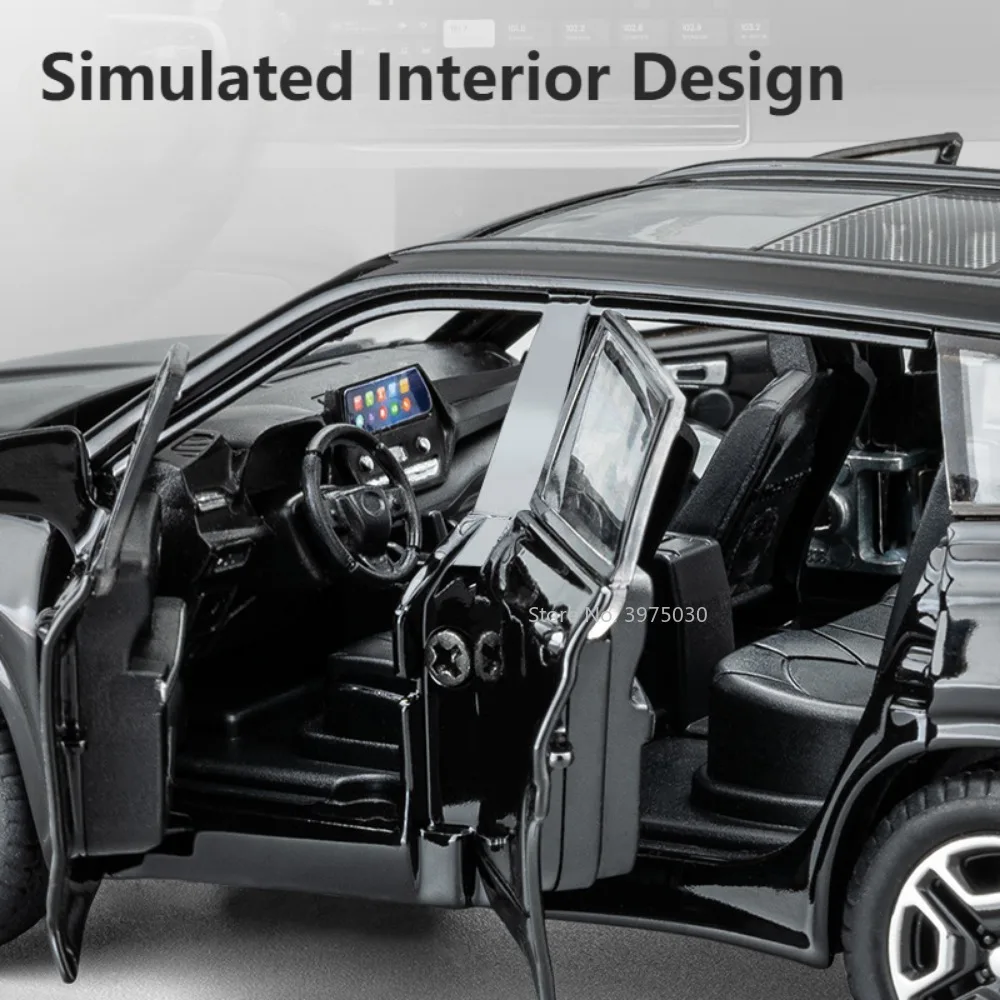 1/32 합금 자동차 모델 SUV 크라운 클루거 금속 다이캐스트 장난감, 높은 시뮬레이션 차량 풀백 문짝, 어린이를 위한 컬렉션 선물 오픈 가능