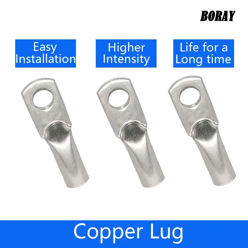 JG10-6/8/10-JG50-8/10/12 Marine Copper Screw Hole Electric Wire Cable Ring Tubular Cord End Lug Connector Crimp Terminal