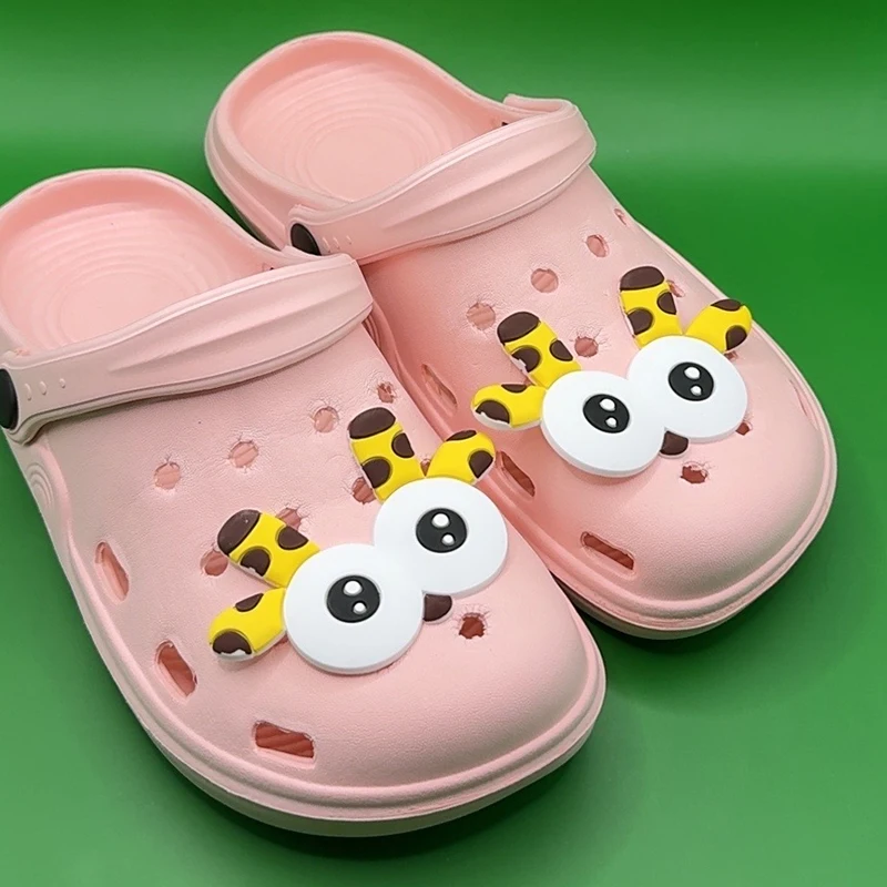 DIY 3D милые Мультяшные большие глаза обувные талисманы Сабо Сланцы Сандалии садовая обувь украшения Шарм Набор аксессуары подарок для детей