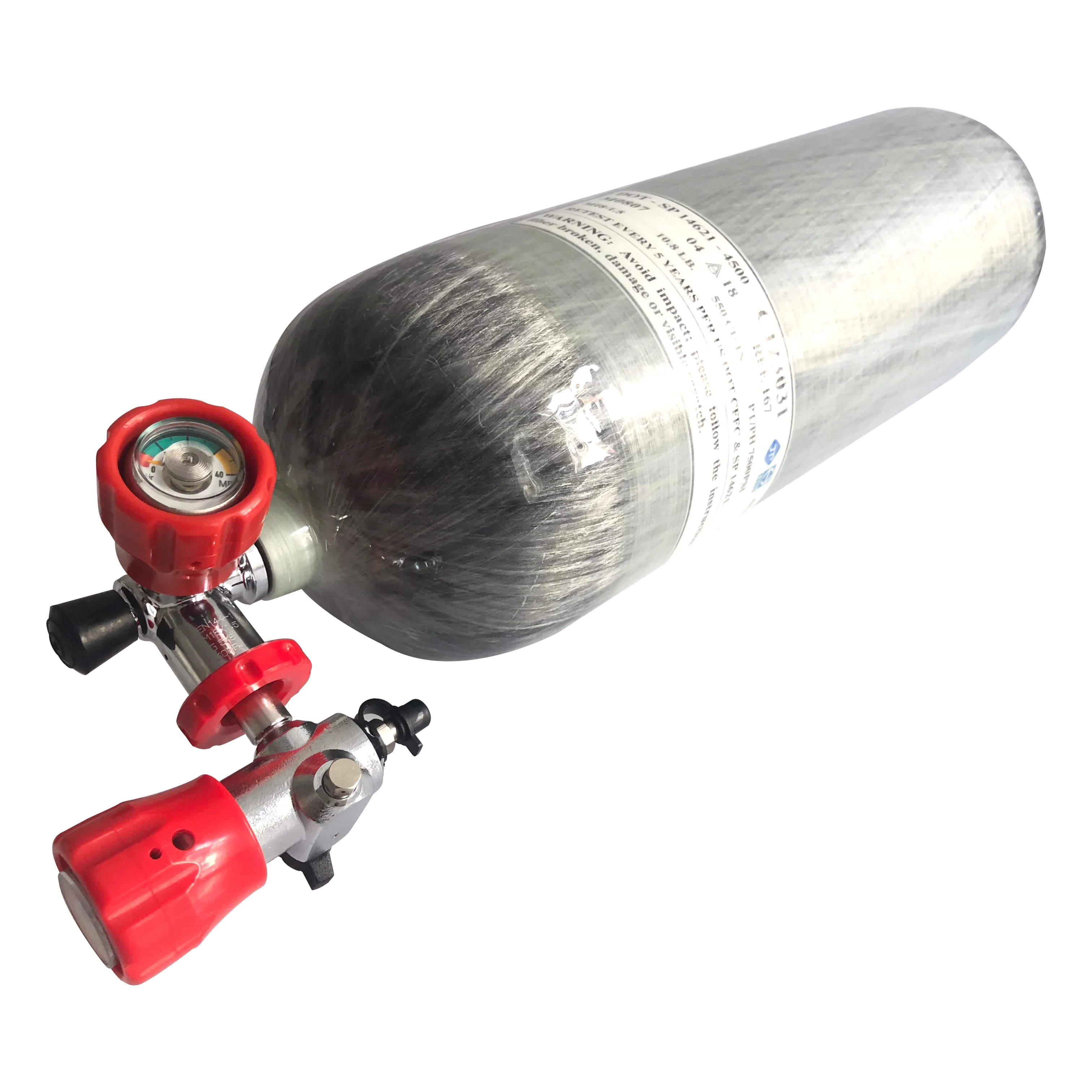 ACECARE DOT certified 9L 30MPA tank SCUBA Diving Carbon Fiber Air Cylinder with Guaged Valve