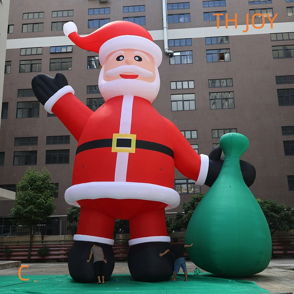 

fast air ship to door, outdoor big inflatable Christmas old man LED lighted Inflatable Santa Claus