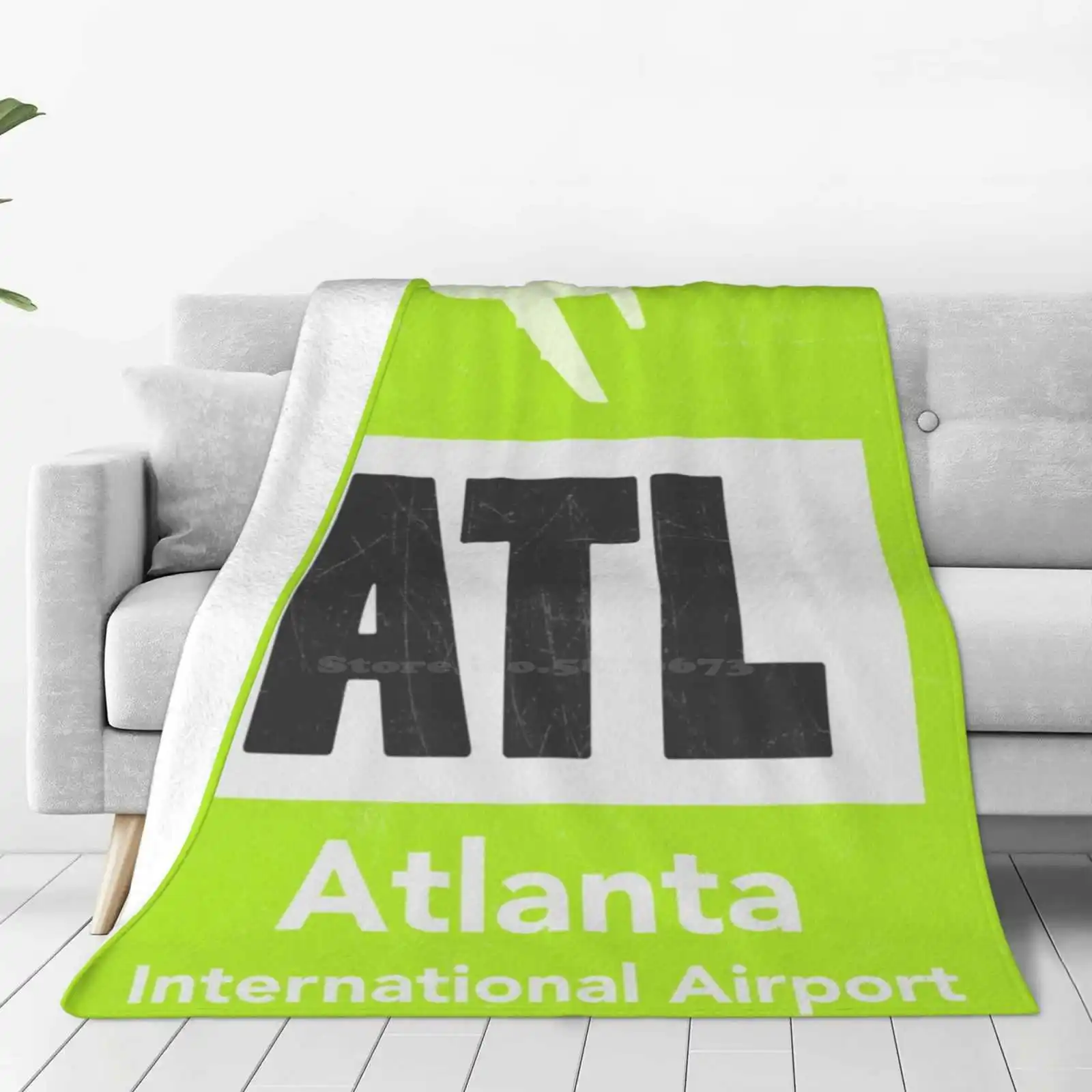 Atl Atlanta Green Low Price New Print Novelty Fashion Soft Warm Blanket Philadelphia Usa American Pennsylvania Airports Trip