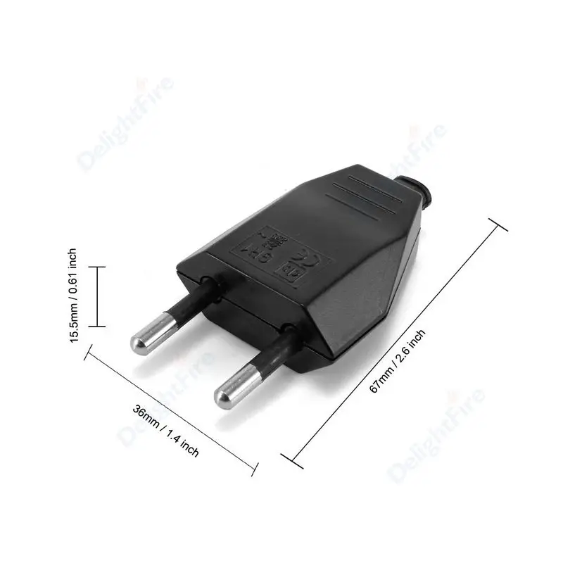 4.0mm EU Plug Adapter Male Replacement Outlets Rewireable Schuko Electeical Socket Europea AC Power Extension Cable Rewire Plug
