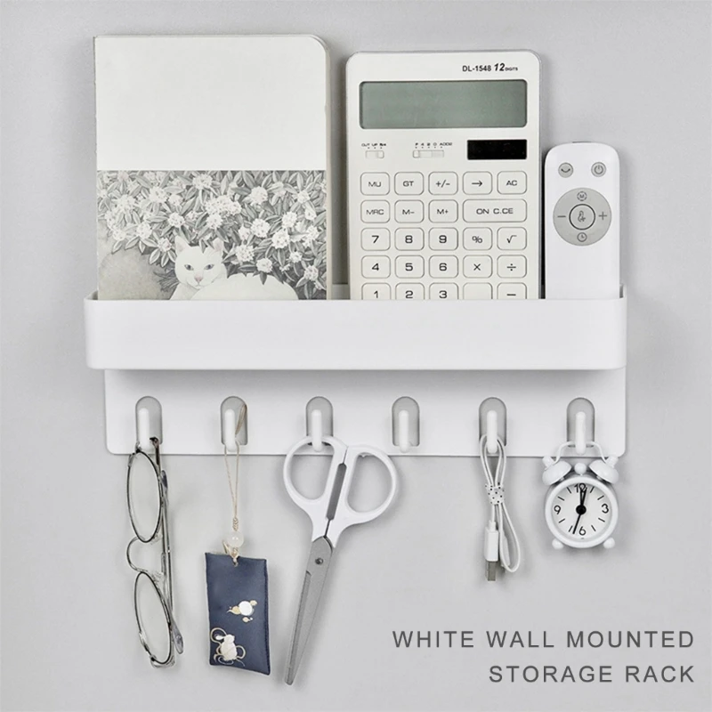 Durable Plastic Storage Rack with Hook Efficient Wall Mounted Organizers Rack Space Saving Hanging Storage Holder M68E