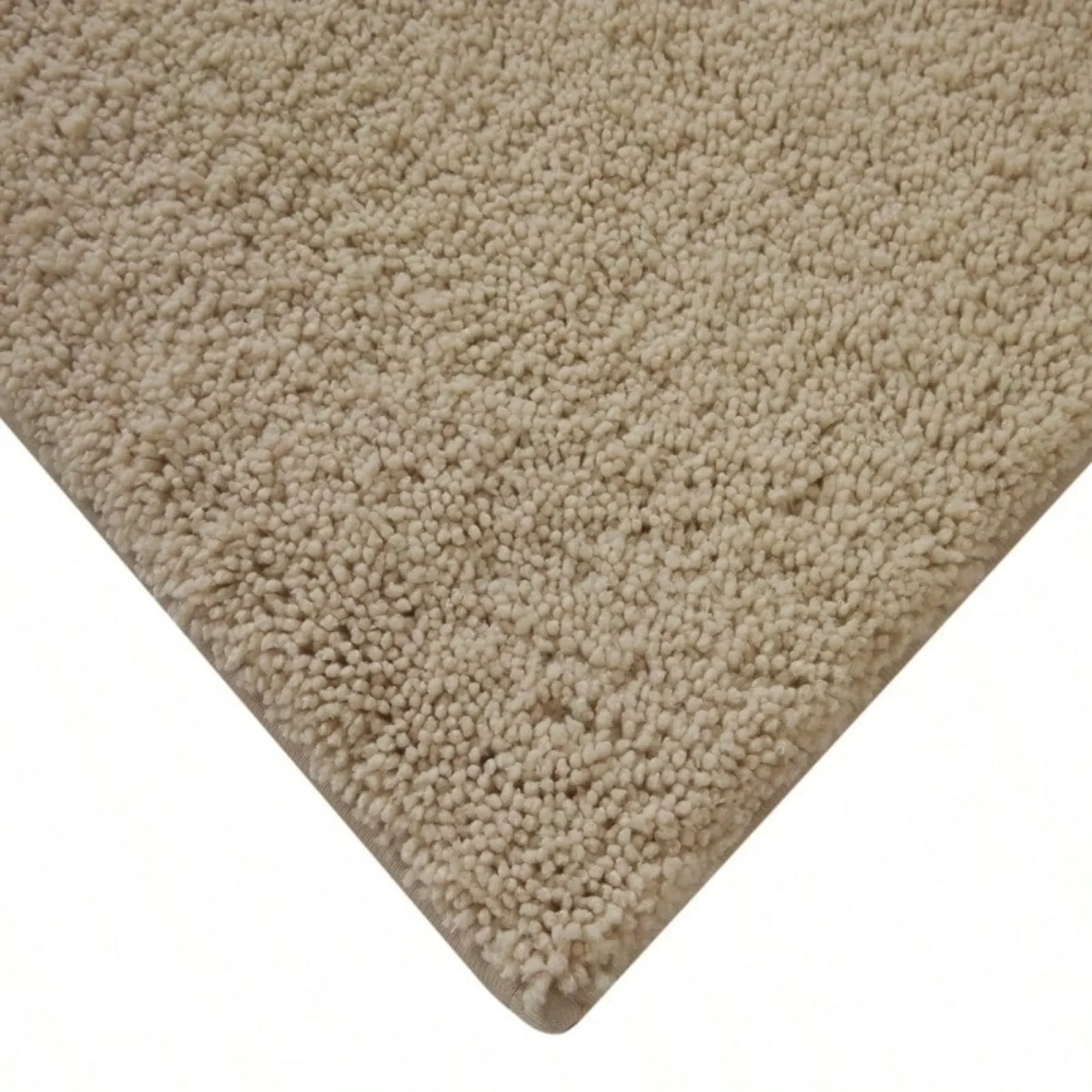 Recycled polyester bathroom rug, brown, 20" x 34", machine washable, super soft plush, non-slip backing