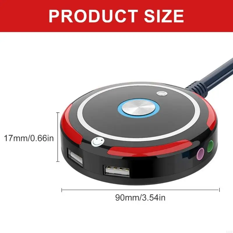 E65E Conveniente Switches Computador Desktop com porta USB e Audios para Internet Cafes