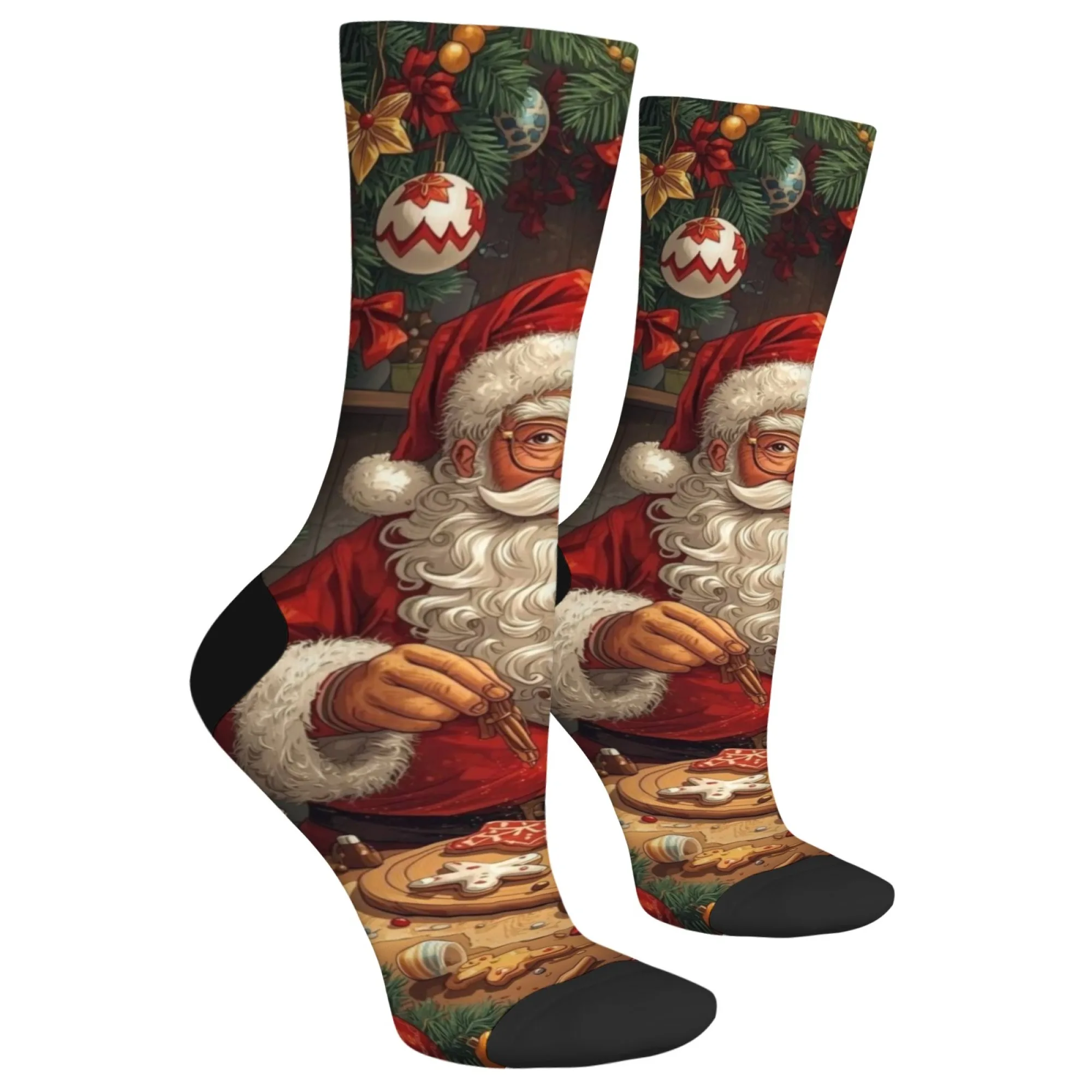 مضحك الكرتون سانتا كلوز الرجال الجوارب Harajuku نمط الجدة الهيب هوب سعيد طاقم الجوارب الرجعية موضة الجوارب غير رسمية هدية الكريسماس #3