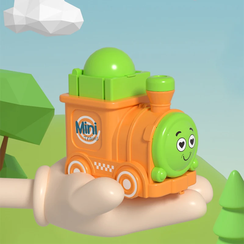 Mini jouet de train Montessori pour enfants, presse Go, friction inertielle, côtes arrière, activité de voiture de dessin animé, jouets interactifs pour les tout-petits, garçons