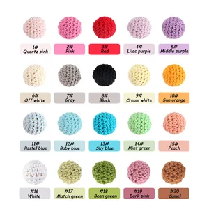 サンロニー10pcs 16/20mm木製かぎ針編みのビーズオアガニック手作り宝石を作るDIY Pacifierチェーンネックレスブレスレットアクセサリー 12ベストセールス木製ビーズ-10