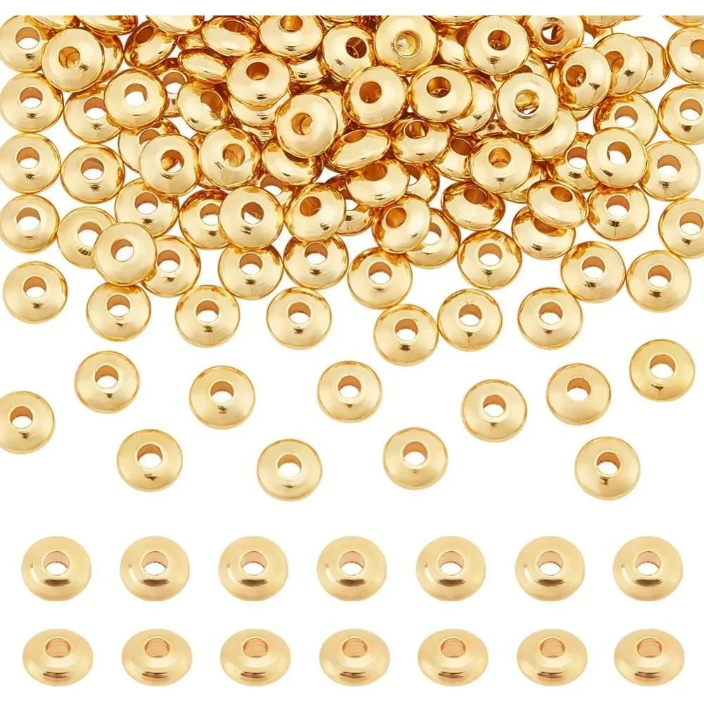 

200 шт. плоские бусины-разделители 5 мм Rondelle Heishi Disc свободные металлические прокладки для глиняных бусин Heishi летнее штабелируемое ожерелье