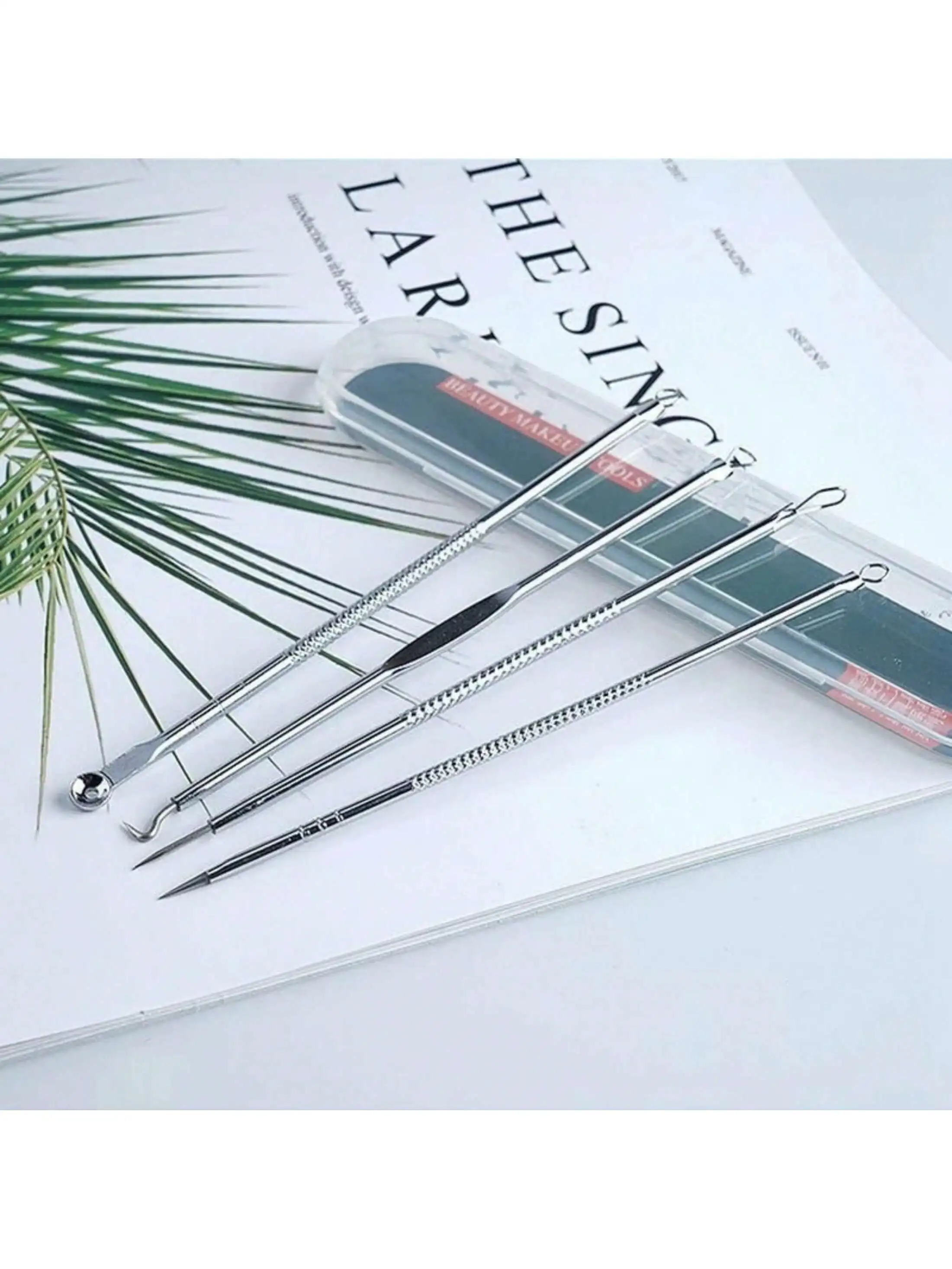 4-Piece Women Beauty Tools – Acne Comedone Remover & Whitehead Extraction Needles