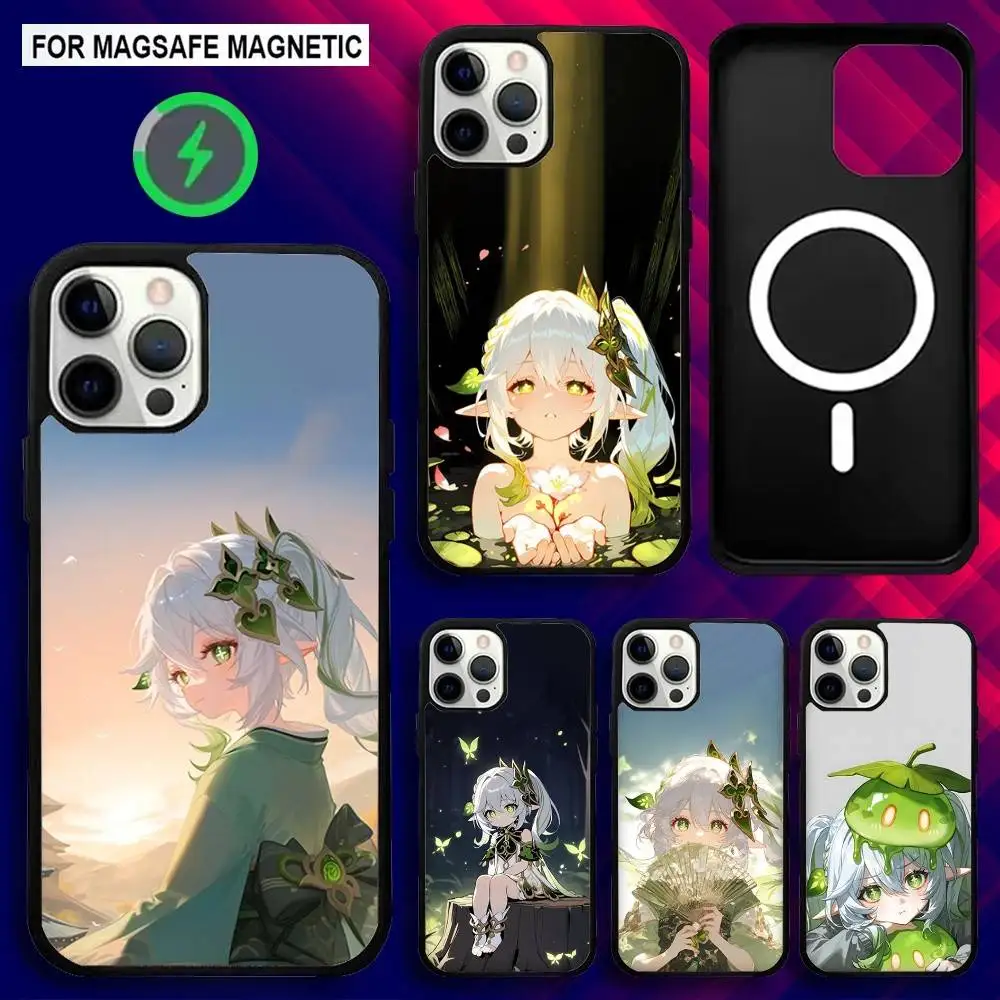 

G-Genshin Impact N-Nahida Phone Case For iPhone 16e,16,15,14,13,12,11,Plus,Pro,Max,Mini Magsafe Magnetic Wireless Charging