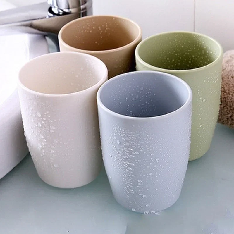New Simple And Fresh Couple Brushing Cup Thickened Round Mouthwash Cup Plastic Water Cup Wash Cup Brushing Tooth Cylinder