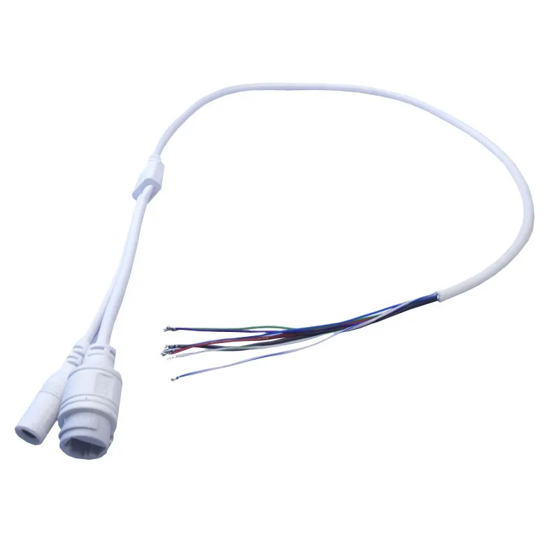 CCTV POE IP network Camera PCB Module video power cable 60cm RJ45 female connector with Terminlas