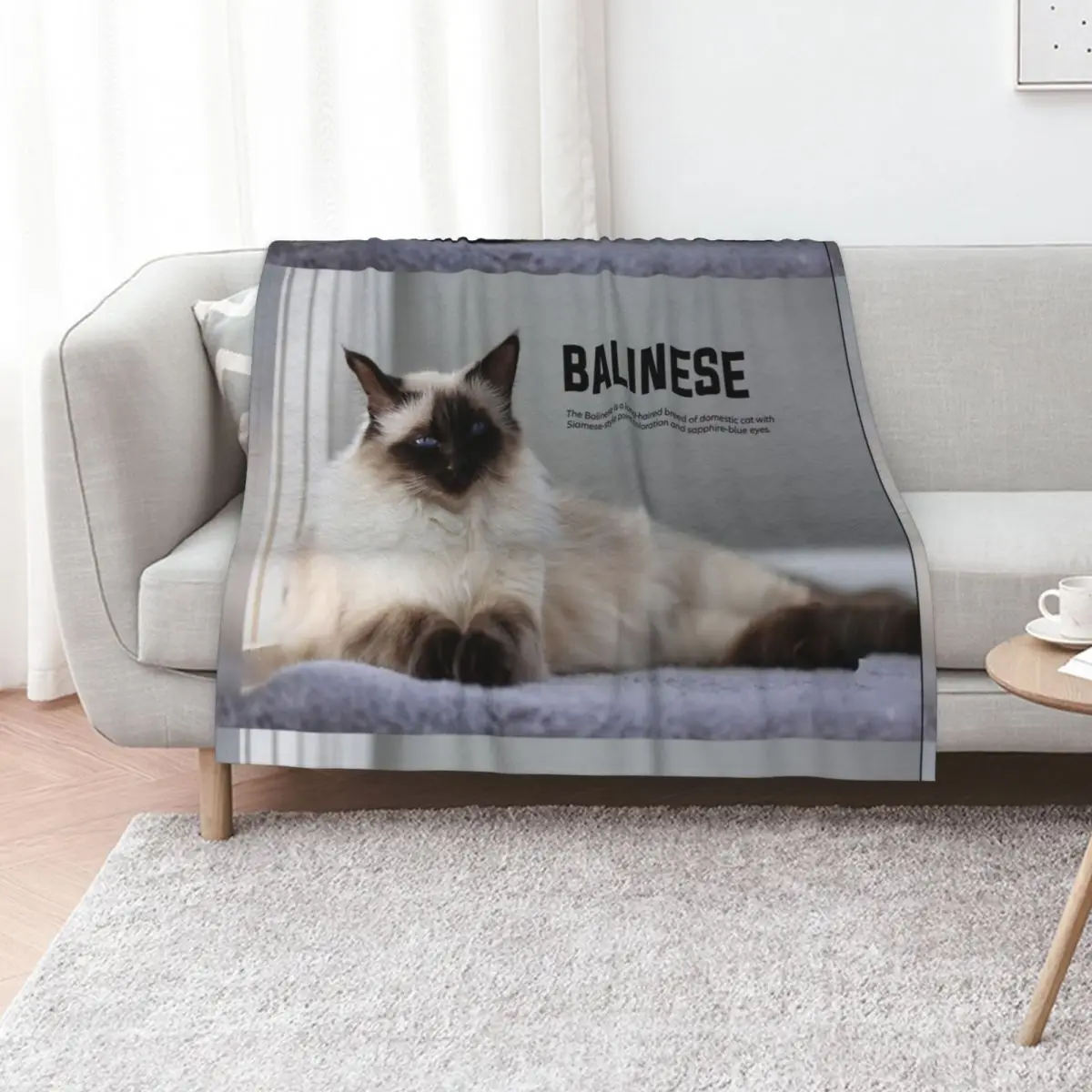 

Balinese Cat Breed Throw Blanket Blankets For Sofas Bed linens valentine gift ideas Sofa Blankets