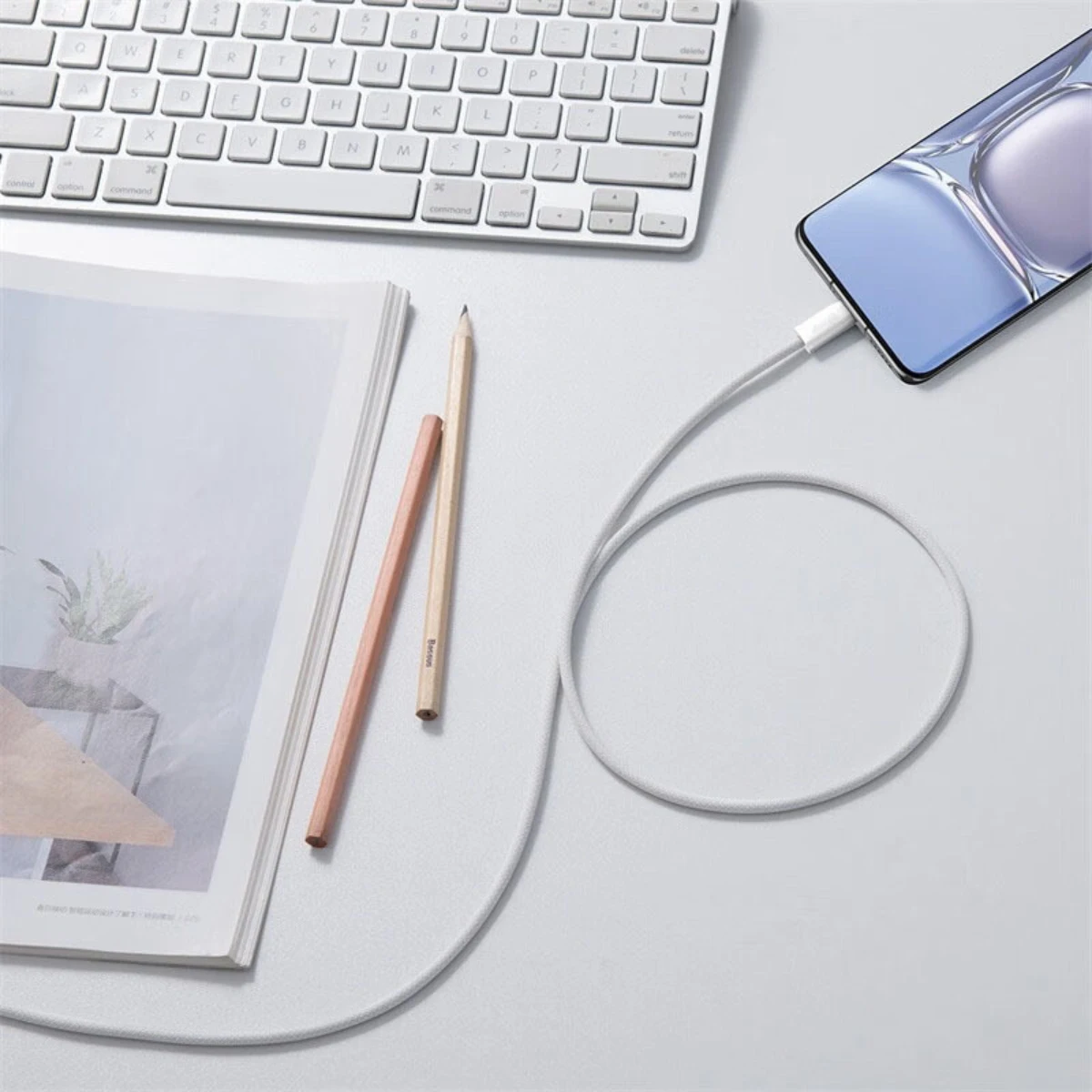 30 واط شحن سريع محول عدة USB C الجدار شاحن 3.3Ft/1 متر نوع C كابل بيانات مضفر آيفون 16 15 برو ماكس سامسونج شاومي آي باد