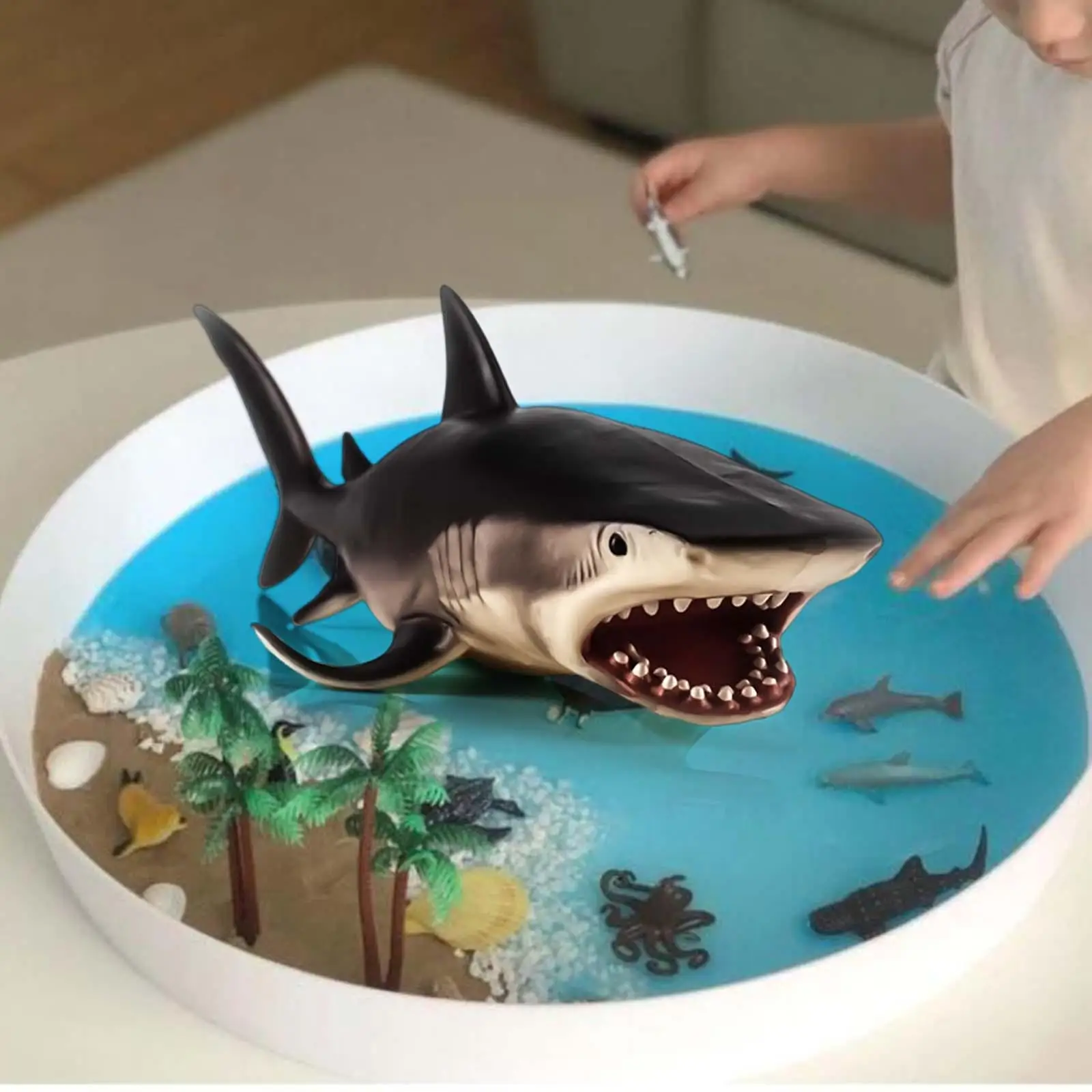 Large Shark Action Figure Toy Figurine Desktop Decoration for Birthday Gifts