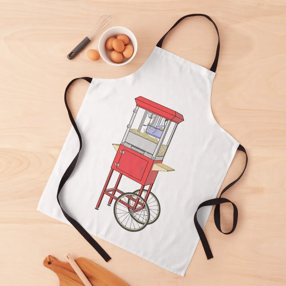 

Popcorn machine cart Apron Kitchen For Women manicurist Chef Uniform Apron
